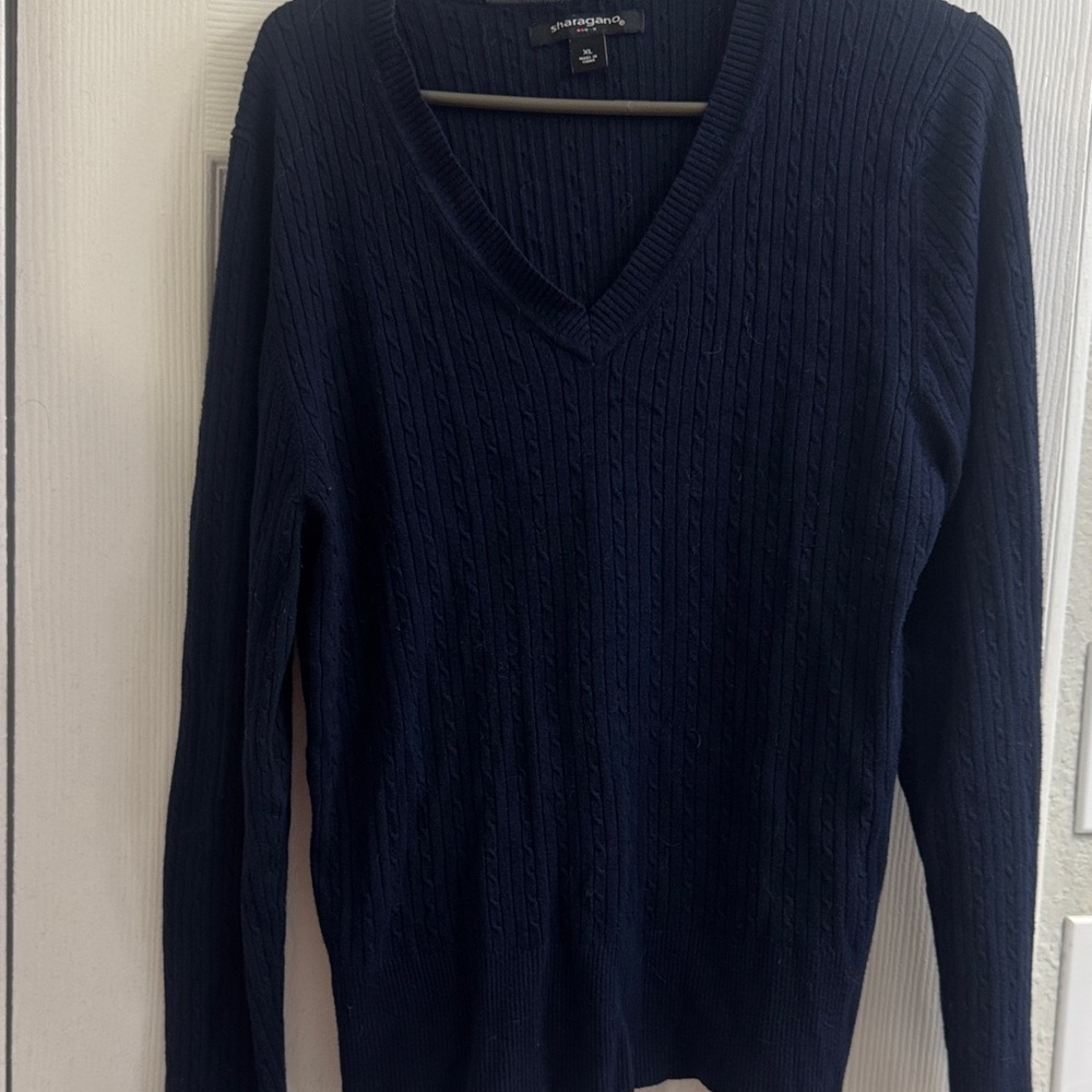 Sharagano Deep Blue Knit Top
